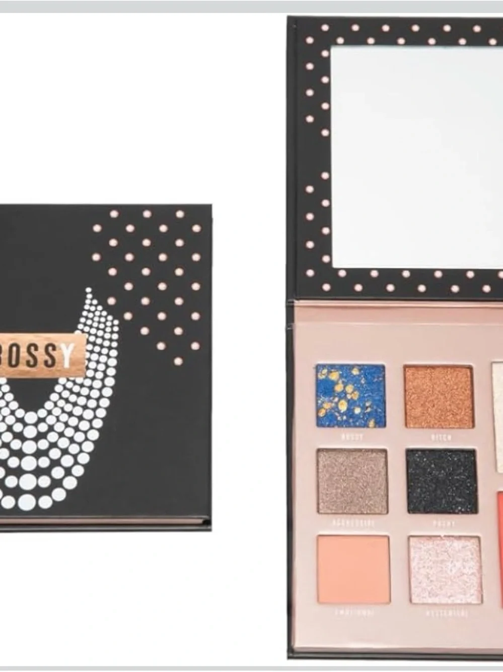 BOSSY Vegan Travel-Friendly 8-Pan Eyeshadow, Blush & Highlighter Palette